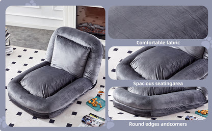 Folding Sofa Chair with 5 Adjustable Positions Plush Floor Lounge Chair for Gaming, Meditation, and Relaxation