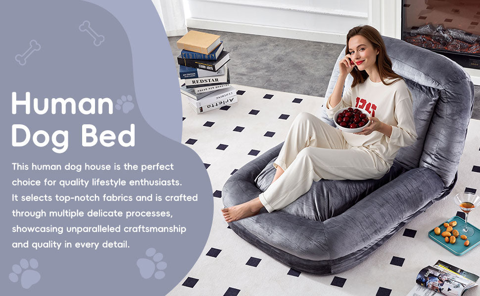 Folding Sofa Chair with 5 Adjustable Positions Plush Floor Lounge Chair for Gaming, Meditation, and Relaxation