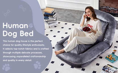 Folding Sofa Chair with 5 Adjustable Positions Plush Floor Lounge Chair for Gaming, Meditation, and Relaxation