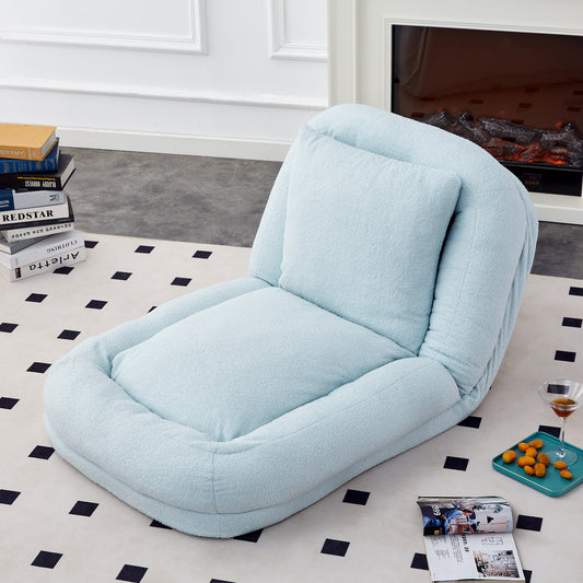 Folding Sofa Chair with 5 Adjustable Positions Plush Floor Lounge Chair for Gaming, Meditation, and Relaxation