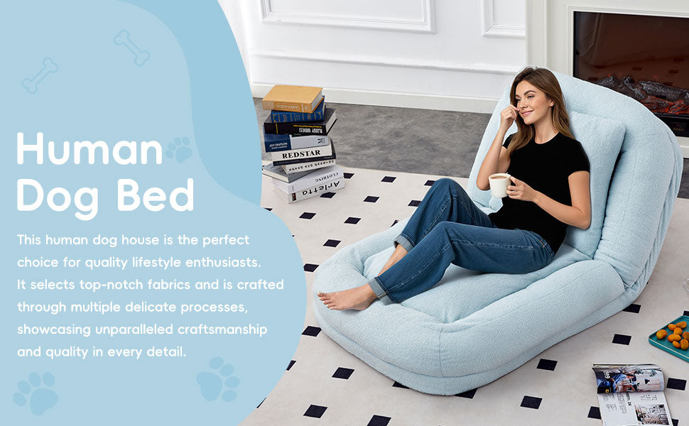 Folding Sofa Chair with 5 Adjustable Positions Plush Floor Lounge Chair for Gaming, Meditation, and Relaxation