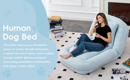 Folding Sofa Chair with 5 Adjustable Positions Plush Floor Lounge Chair for Gaming, Meditation, and Relaxation