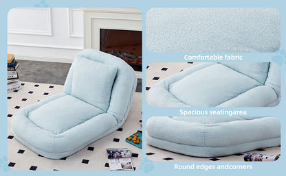 Folding Sofa Chair with 5 Adjustable Positions Plush Floor Lounge Chair for Gaming, Meditation, and Relaxation