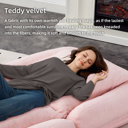 Folding Sofa Chair with 5 Adjustable Positions Plush Floor Lounge Chair for Gaming, Meditation, and Relaxation