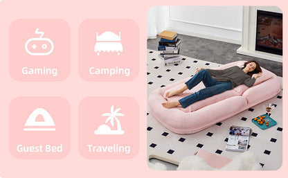 Folding Sofa Chair with 5 Adjustable Positions Plush Floor Lounge Chair for Gaming, Meditation, and Relaxation