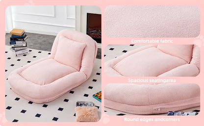 Folding Sofa Chair with 5 Adjustable Positions Plush Floor Lounge Chair for Gaming, Meditation, and Relaxation