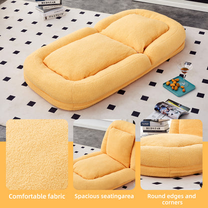 Folding Sofa Chair with 5 Adjustable Positions Plush Floor Lounge Chair for Gaming, Meditation, and Relaxation