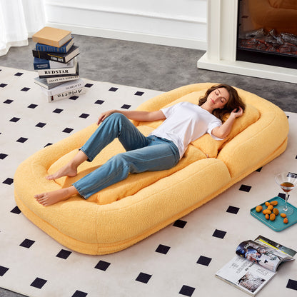 Folding Sofa Chair with 5 Adjustable Positions Plush Floor Lounge Chair for Gaming, Meditation, and Relaxation