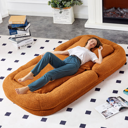 Folding Sofa Chair with 5 Adjustable Positions Plush Floor Lounge Chair for Gaming, Meditation, and Relaxation