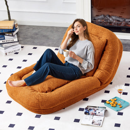 Folding Sofa Chair with 5 Adjustable Positions Plush Floor Lounge Chair for Gaming, Meditation, and Relaxation