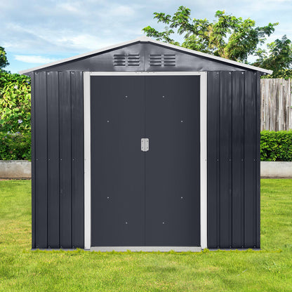 Metal garden sheds 7ftx4.3ft outdoor storage sheds Coal Grey with window