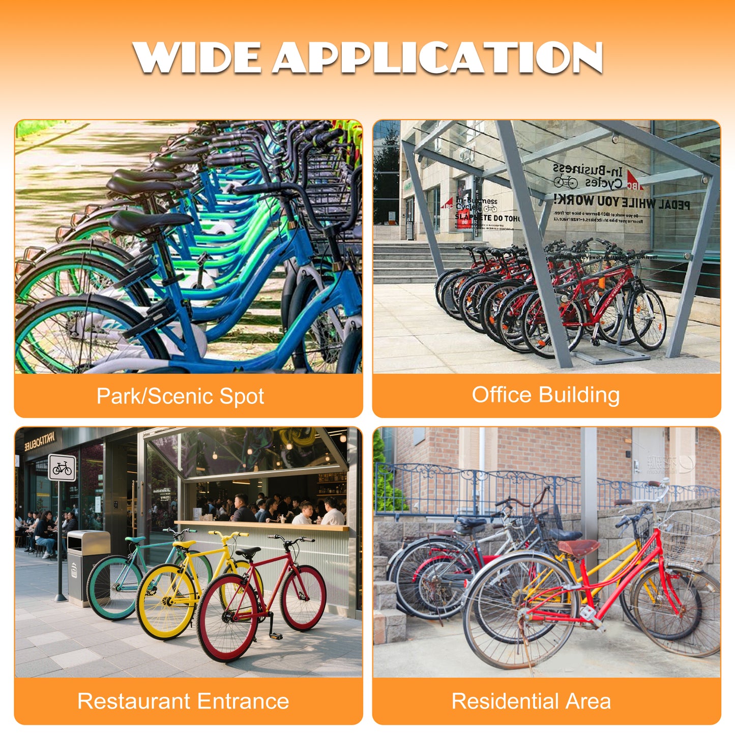 10 - Bike Floor Bike Rack, Easy - Assembly Modern Metal Double - Sided Commercial Grid Bicycle Floor Storage Solution, Sleek Freestanding Bike Organizer for Garages, Streets, Storefronts & Schools