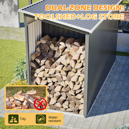 10'x4' Outdoor Metal Storage Shed for Garden Tools Lockable Door With Floor Frame