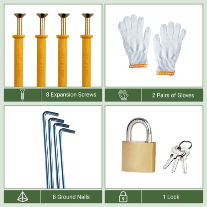 Durable 5x3FT Galvanized Steel Shed & Gazebo Combo, Easy Assembly Lean-To Storage with Open Pergola, All-Weather 2-in-1 Garden Shed for Tool Storage, Patio, Backyard