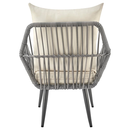 3-Piece Conversation Set in Gray and Cream