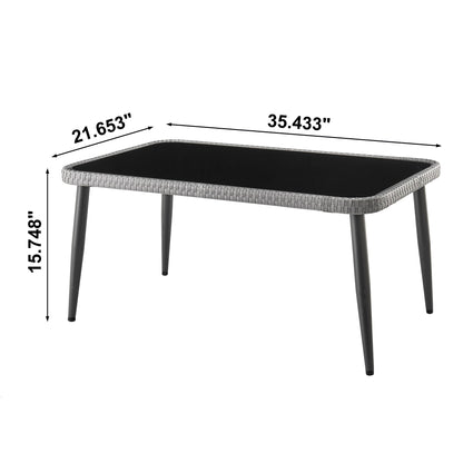 4-Piece Conversation Set in Gray and Cream