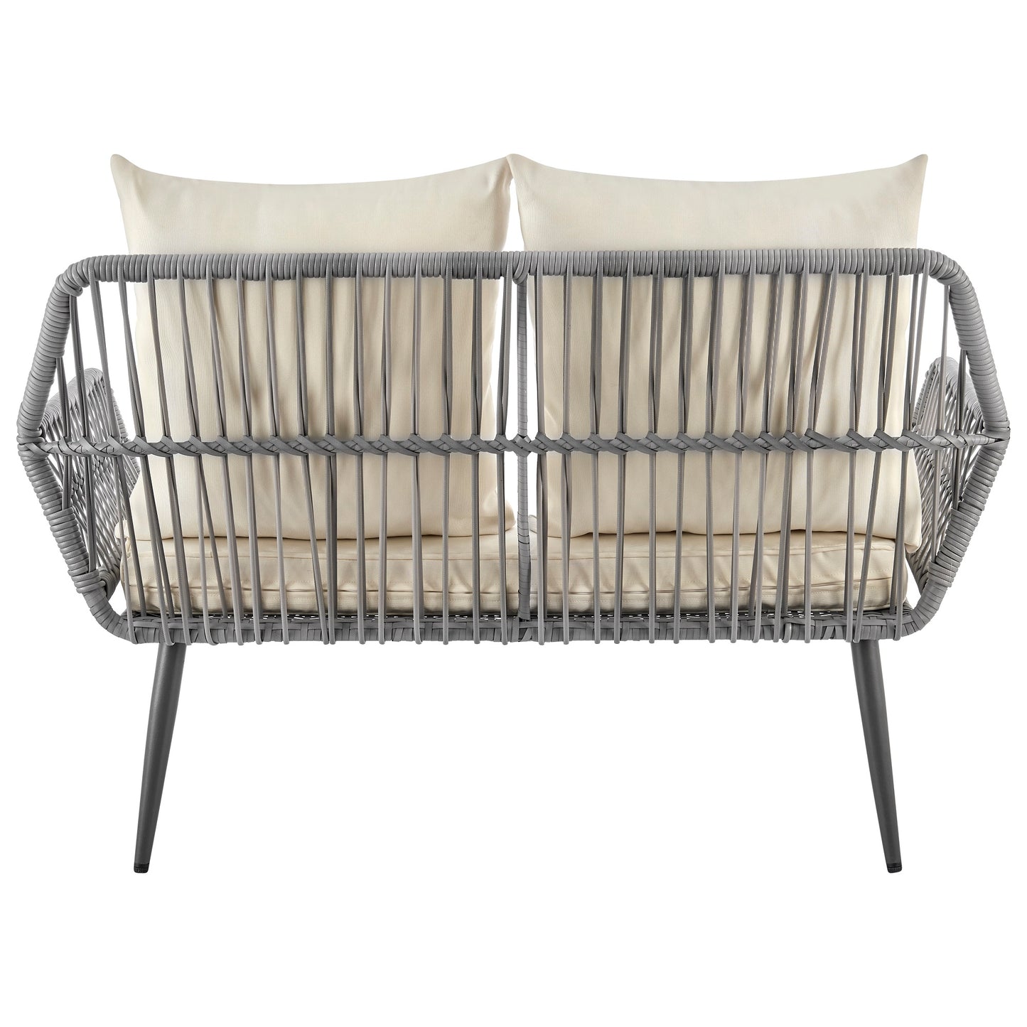 4-Piece Conversation Set in Gray and Cream