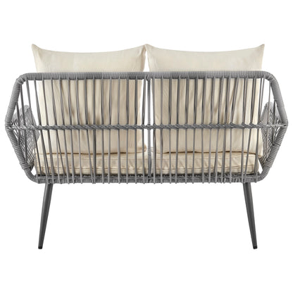 4-Piece Conversation Set in Gray and Cream