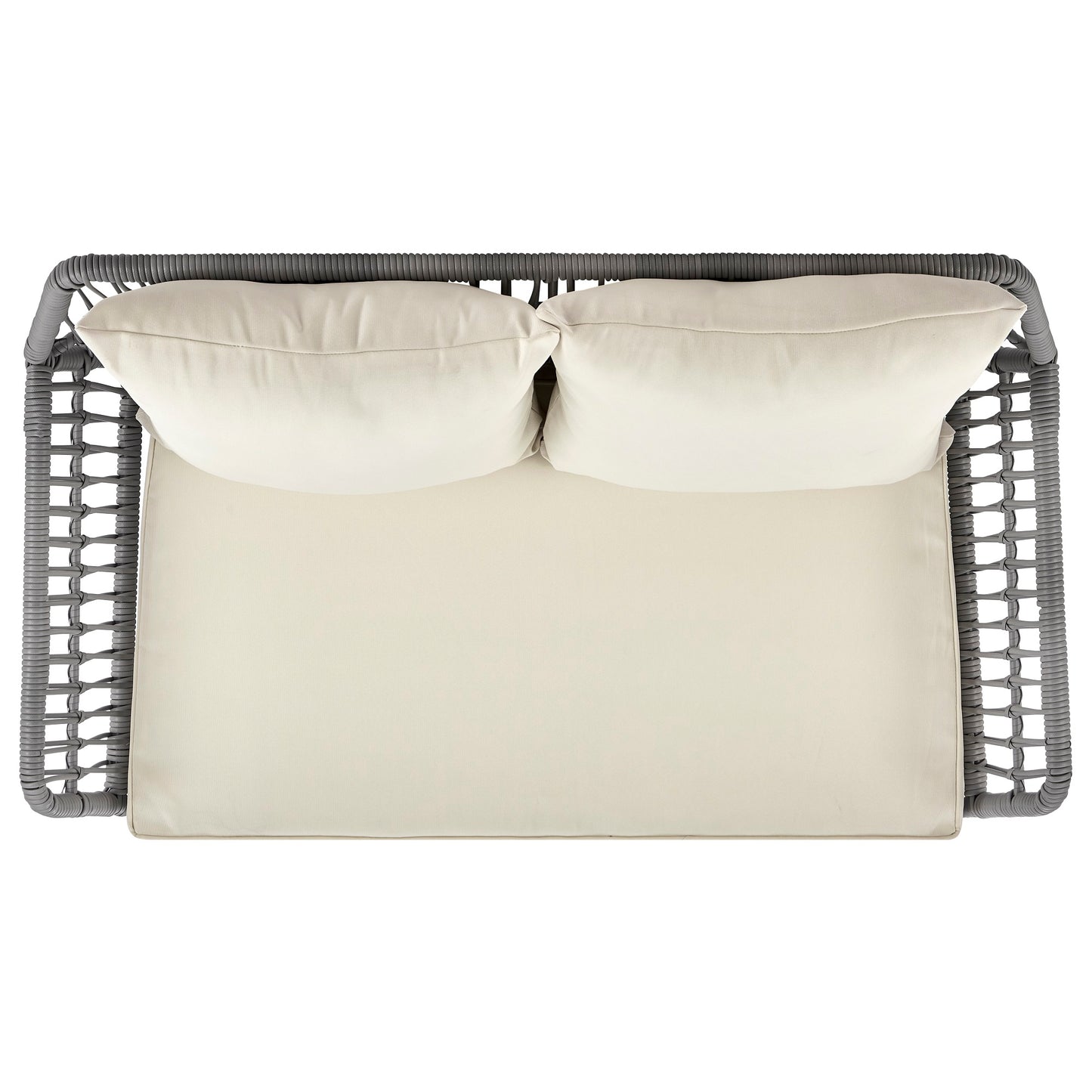 4-Piece Conversation Set in Gray and Cream