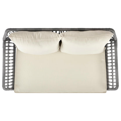 4-Piece Conversation Set in Gray and Cream