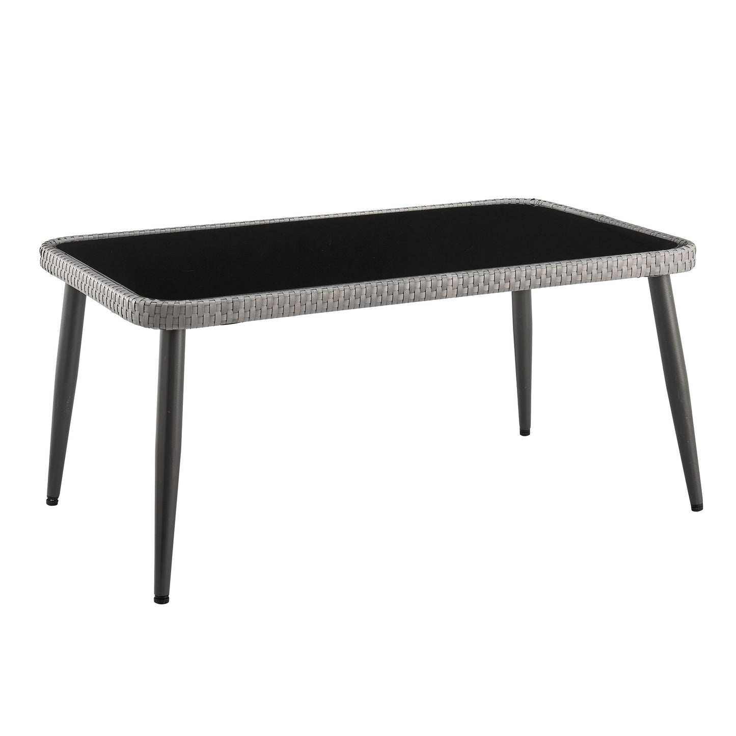 4-Piece Conversation Set in Gray and Cream