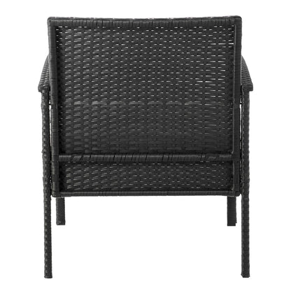 3-Piece Conversation Set in Black and Cream