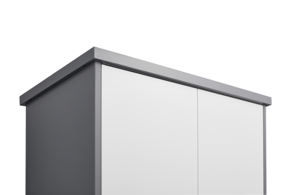 Metal Outdoor Cabinet, Made Of Stainless Steel, Large Capacity, Secure Lock For Anti-theft, Waterproof And Moisture-proof, With Shelves, Cleaning Tool Storage Cabinet, Vertical Tall Garden Cabinet.