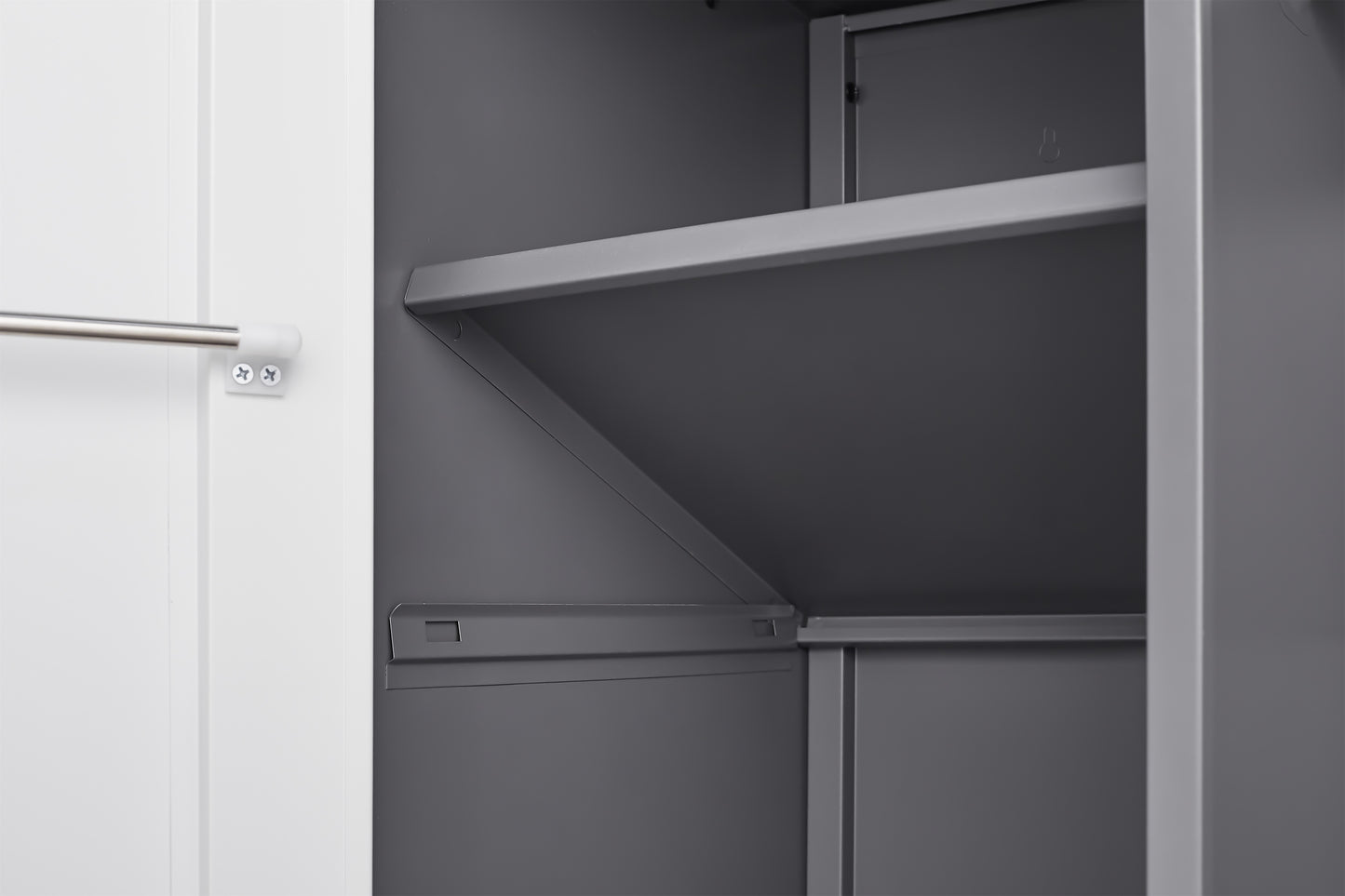 Metal Outdoor Cabinet, Made Of Stainless Steel, Large Capacity, Secure Lock For Anti-theft, Waterproof And Moisture-proof, With Shelves, Cleaning Tool Storage Cabinet, Vertical Tall Garden Cabinet.