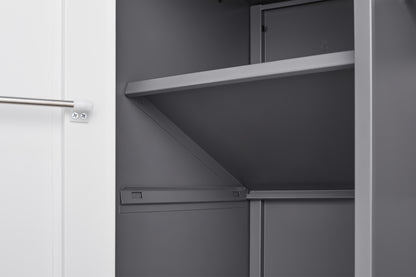 Metal Outdoor Cabinet, Made Of Stainless Steel, Large Capacity, Secure Lock For Anti-theft, Waterproof And Moisture-proof, With Shelves, Cleaning Tool Storage Cabinet, Vertical Tall Garden Cabinet.
