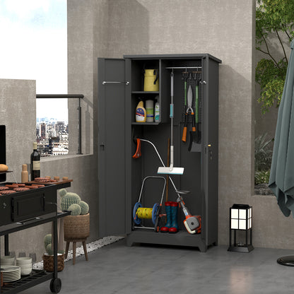 Outdoor Cabinet Outdoor Storage Cabinet Waterproof, Storage Cabinet cabinet with Shelves, Vertical Tall Garden Storage cabient & Outdoor Storage Cabinet Weatherproof for Outside in light gray