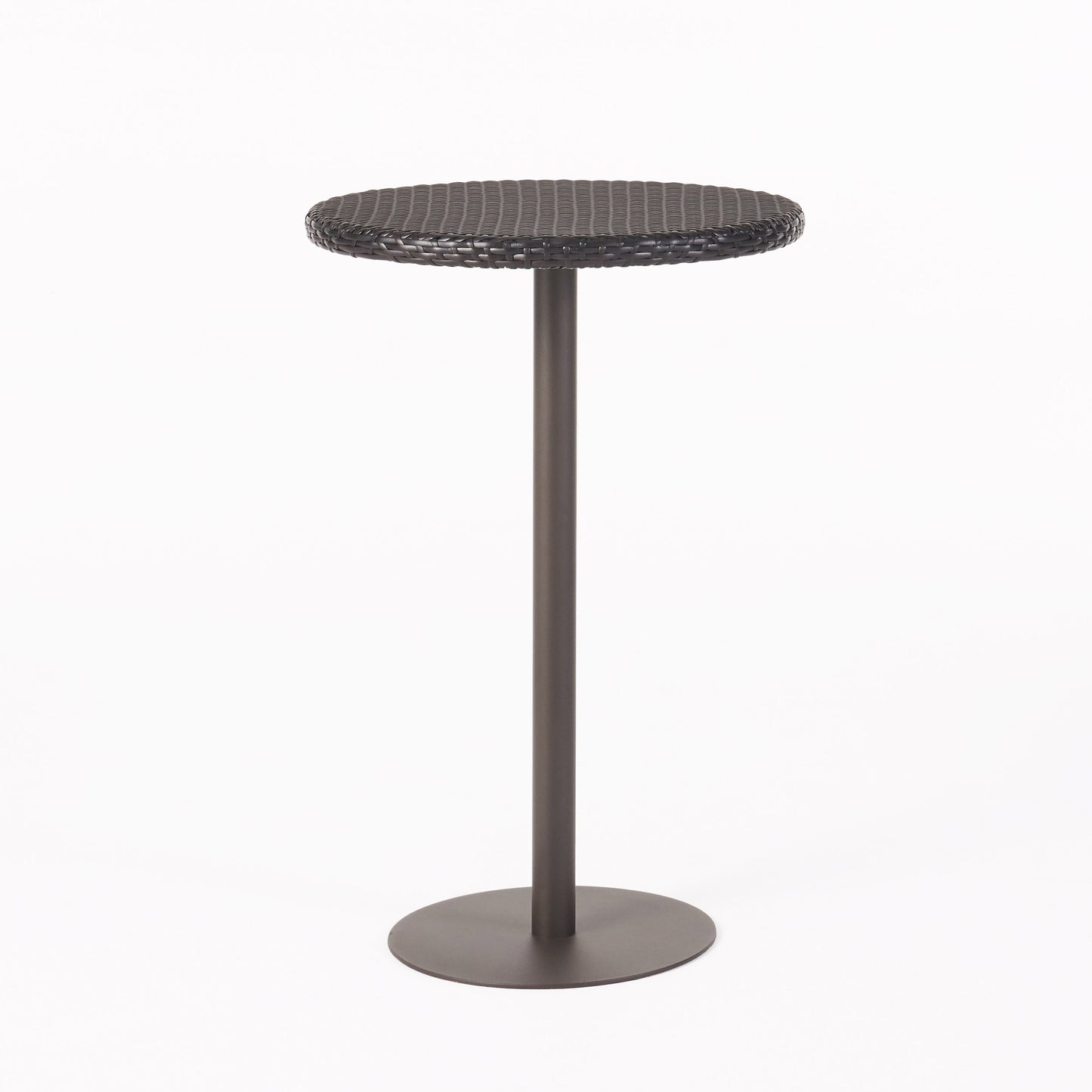Outdoor 26" Round PE Rattan Bar Table, Multibrown