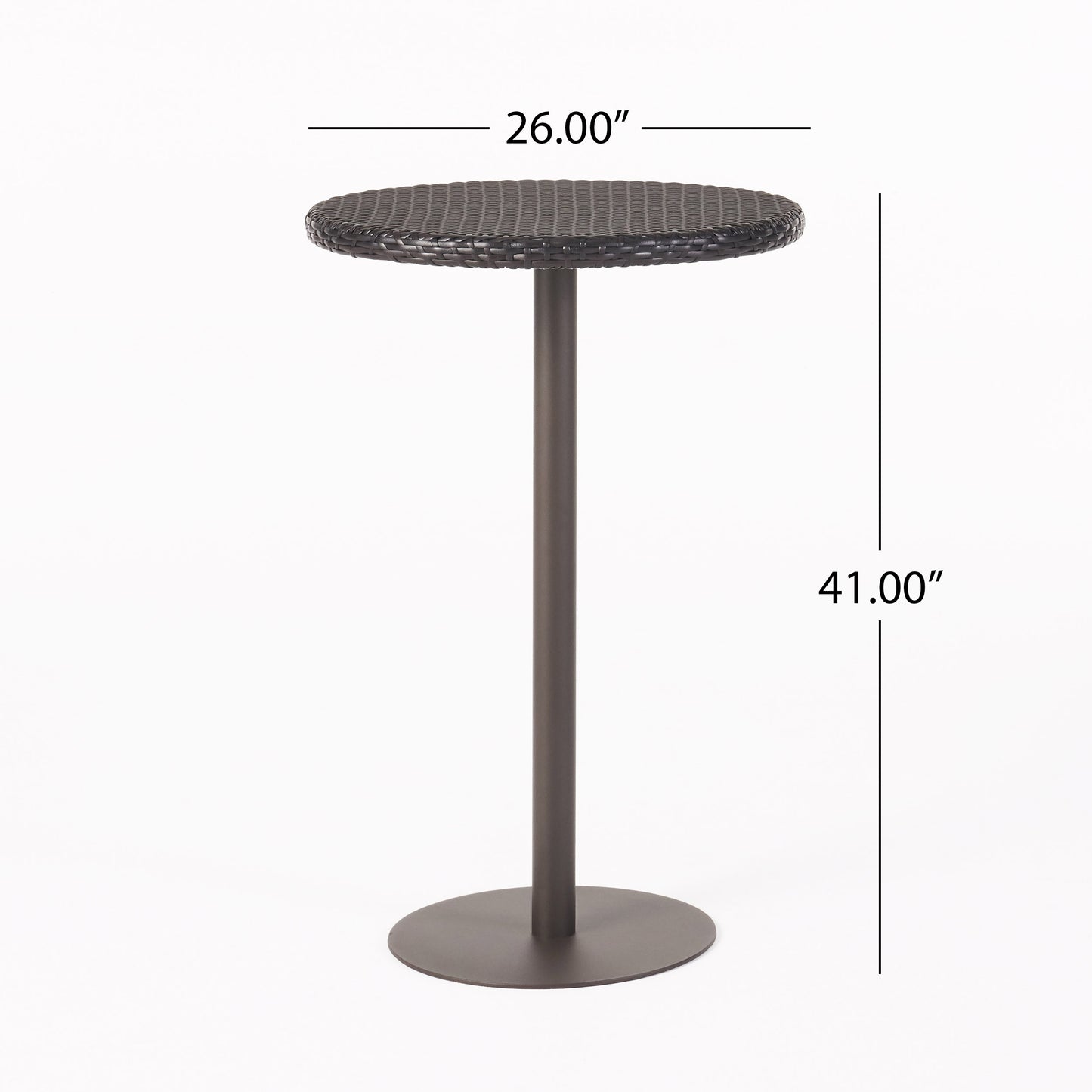 Outdoor 26" Round PE Rattan Bar Table, Multibrown