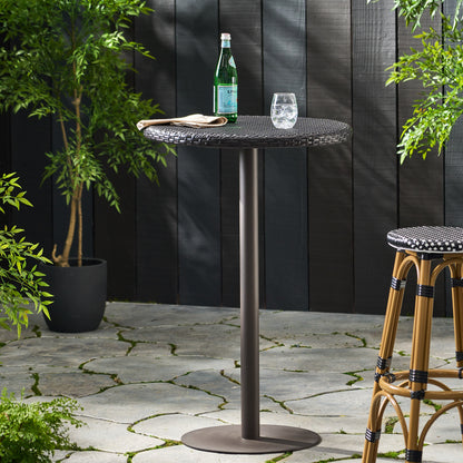 Outdoor 26" Round PE Rattan Bar Table, Multibrown