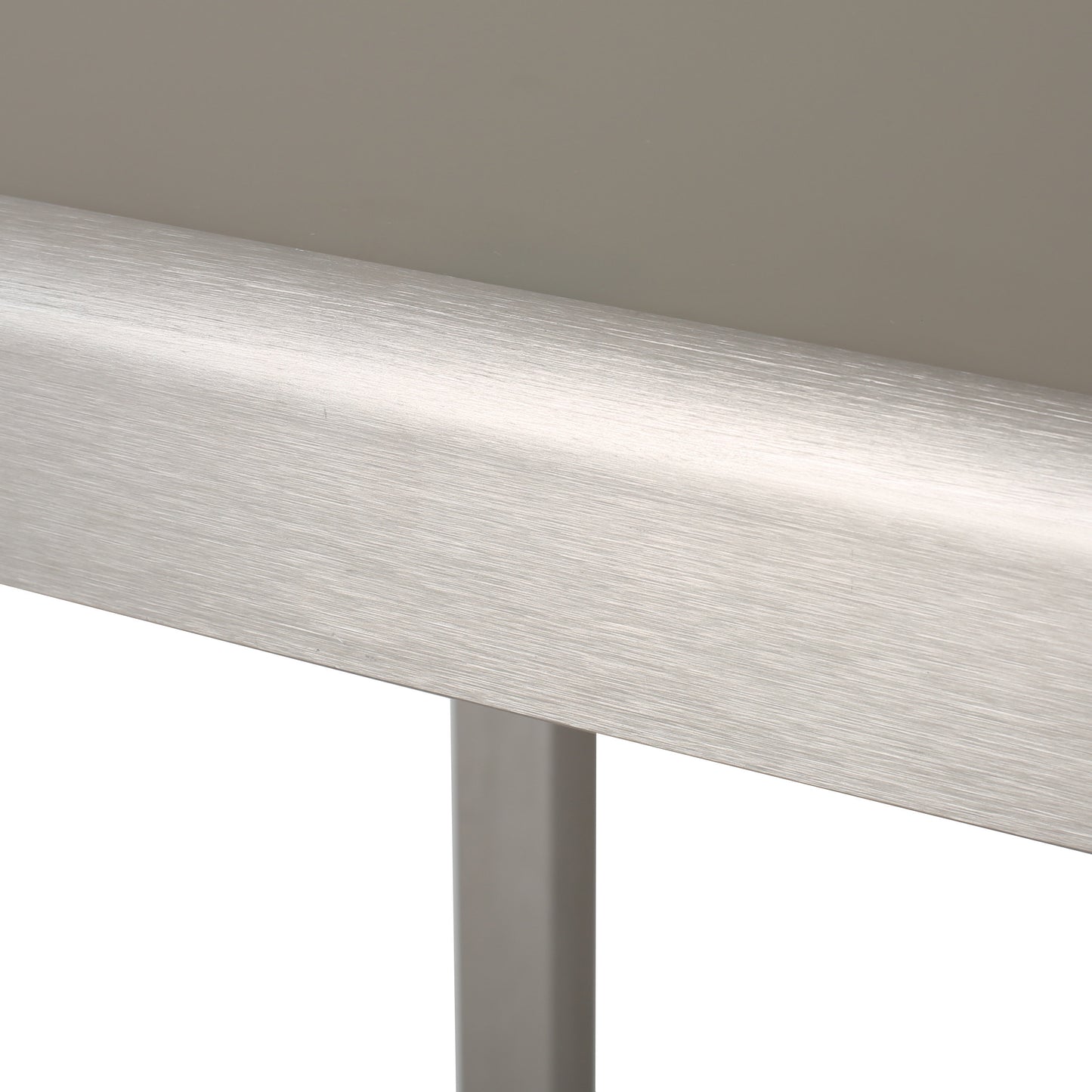 43" Outdoor Aluminum Frame Bar Table with Glass Table Top, Grey Finish