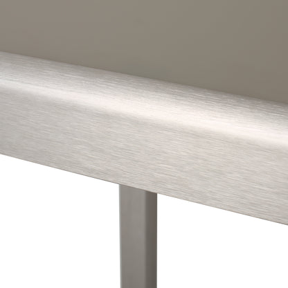 43" Outdoor Aluminum Frame Bar Table with Glass Table Top, Grey Finish