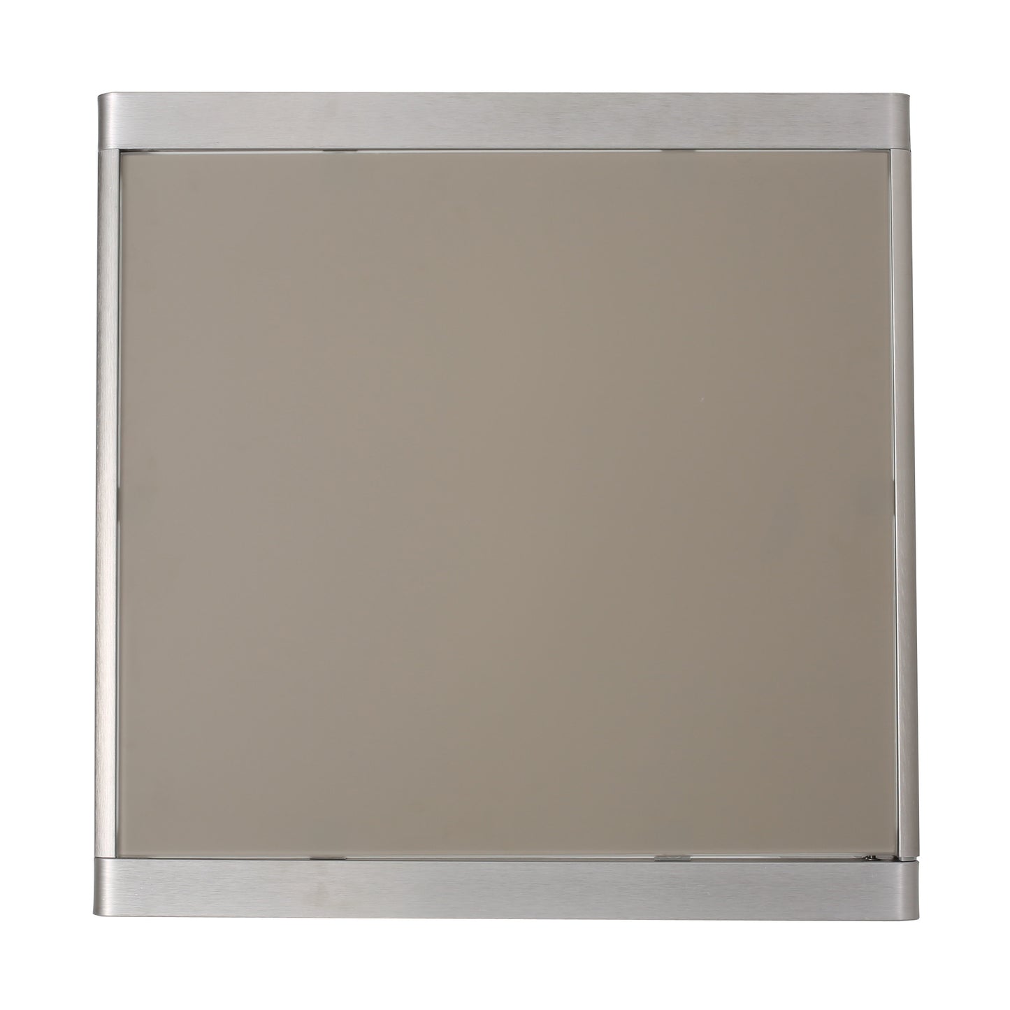 43" Outdoor Aluminum Frame Bar Table with Glass Table Top, Grey Finish