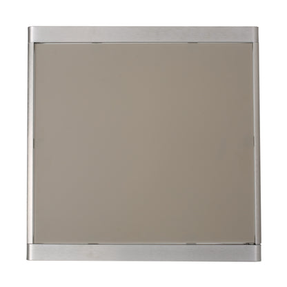 43" Outdoor Aluminum Frame Bar Table with Glass Table Top, Grey Finish