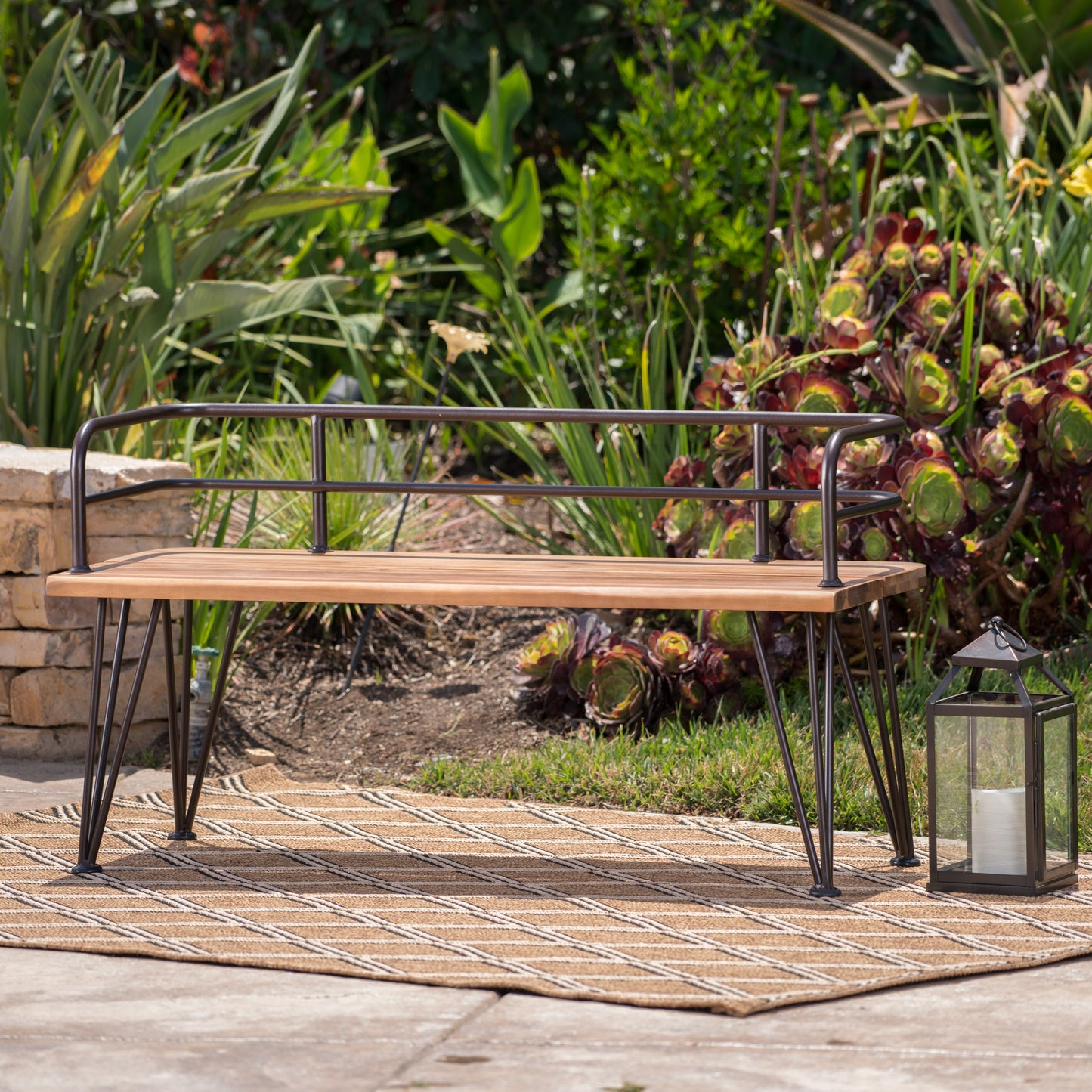ZION INDUSTRIAL WOOD AND METAL BENCH