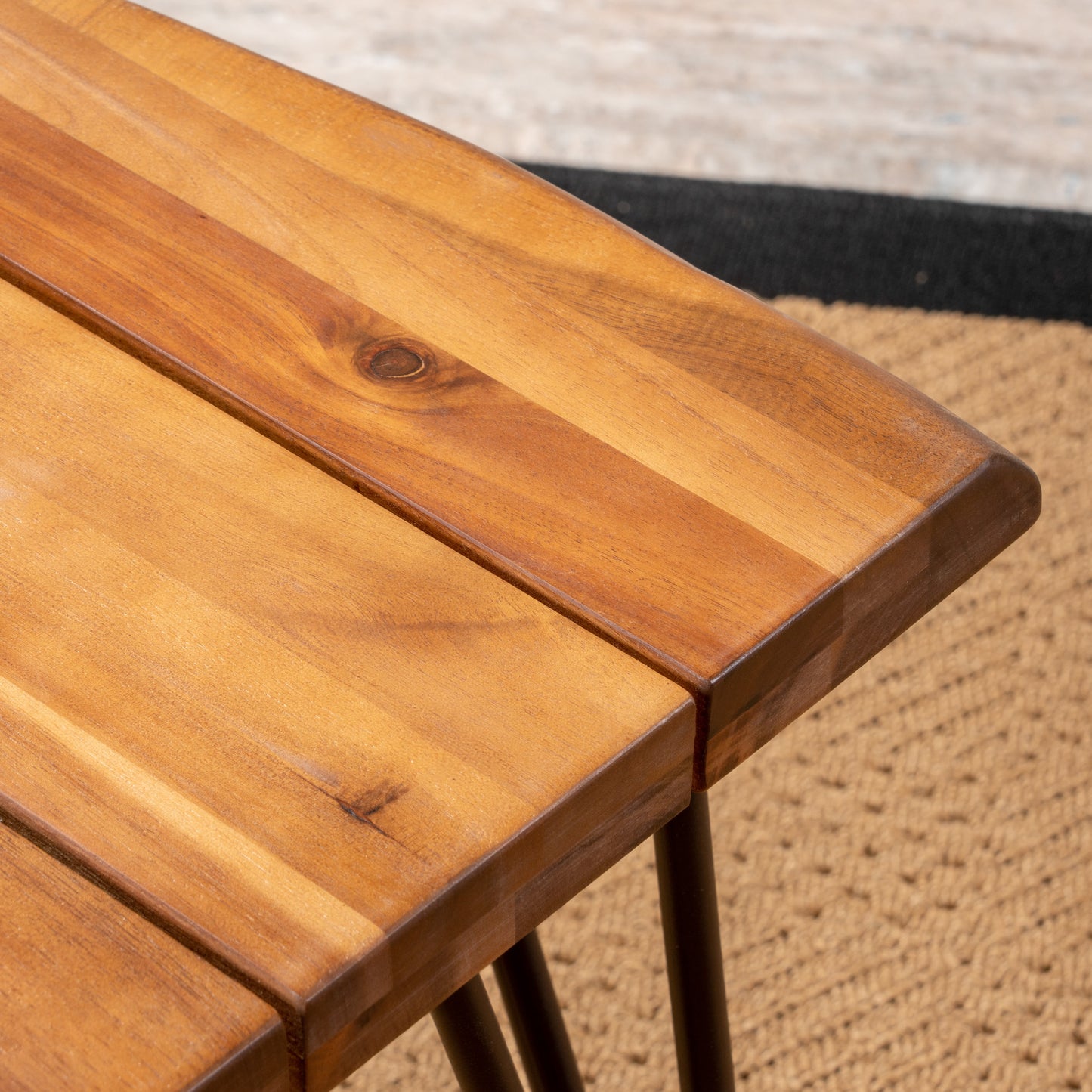 ZION INDUSTRIAL WOOD AND METAL ACCENT TABLE