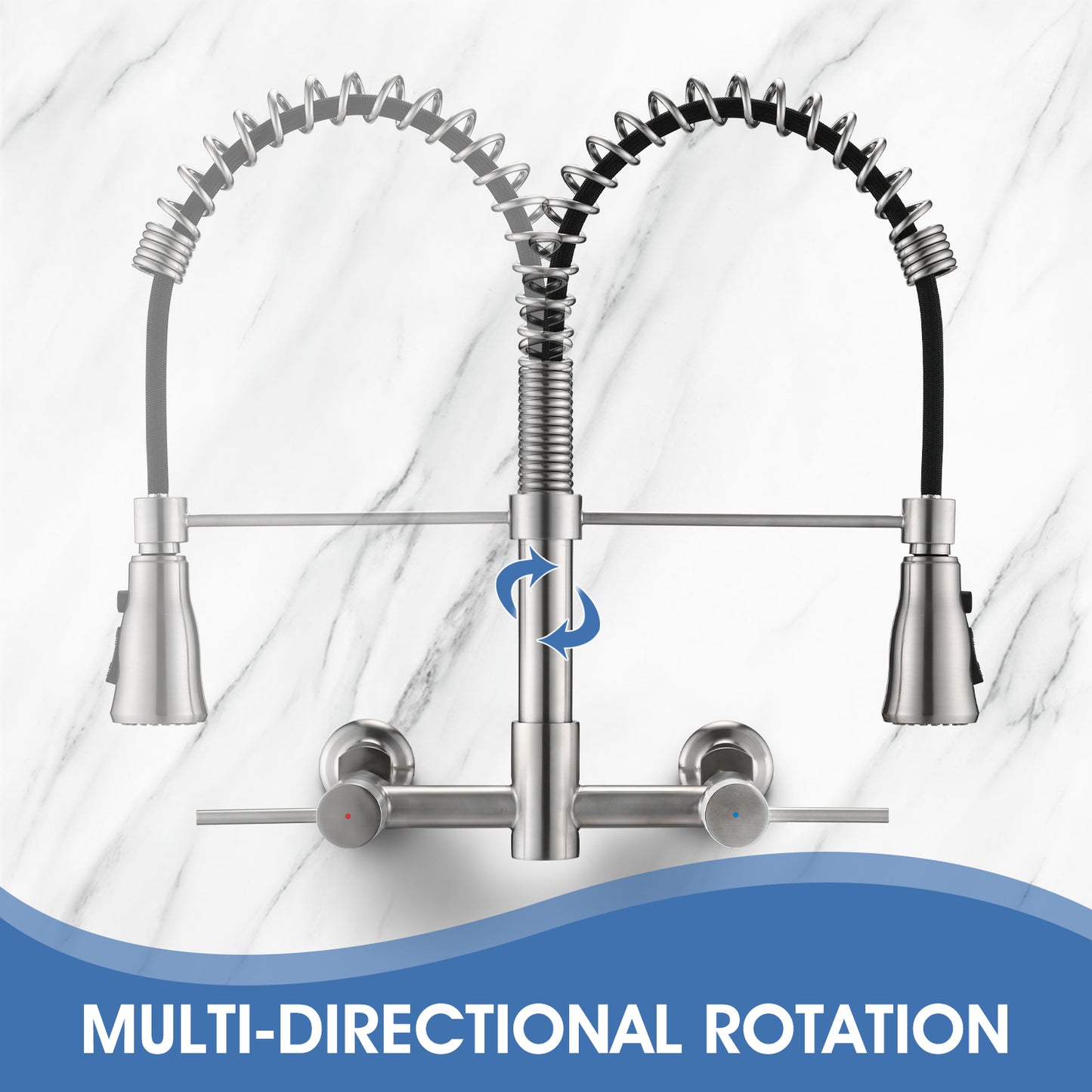 3 Functions Wall Mounted Bridge Kitchen Faucet