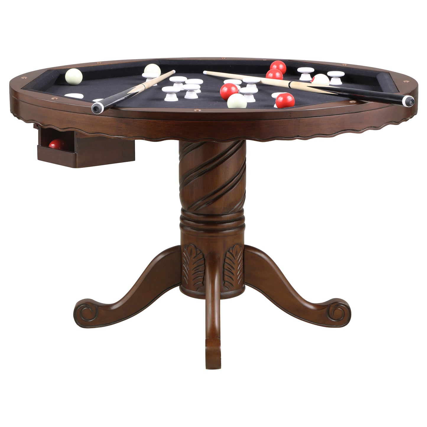 Brenton Tobacco Game Table with 8 Cupholders