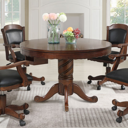 Brenton Tobacco Game Table with 8 Cupholders