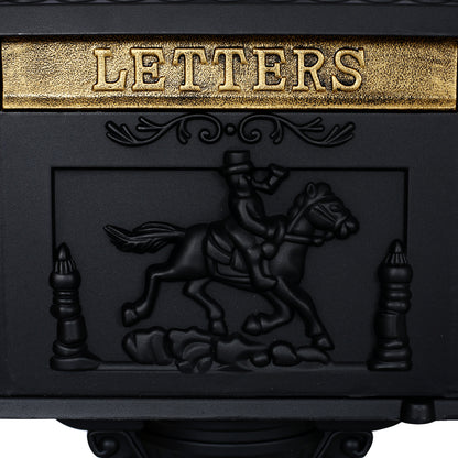 Cast Aluminum Mail Box,Postal Box , Mailbox Color Black