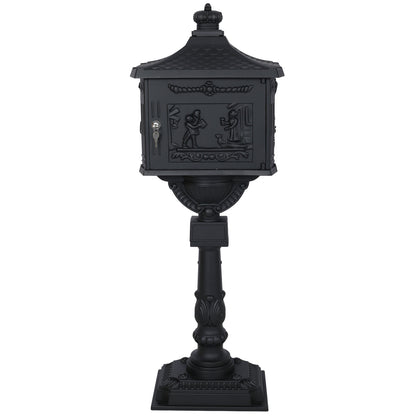 Cast Aluminum Mail Box,Postal Box , Mailbox Color Black