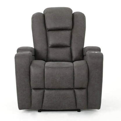 33" Wide Power Standard Recliner Chair with Arm Storage with USB