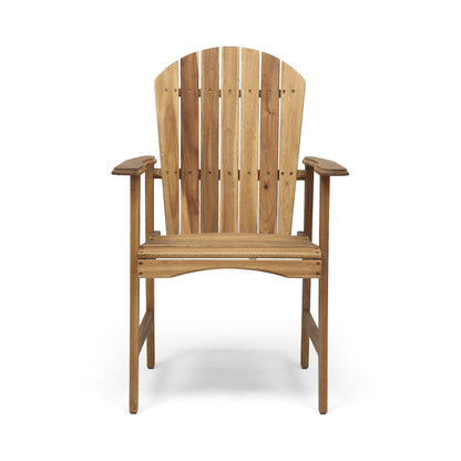 Outdoor Weather Resistant Acacia Wood Dining Chairs (Set of 2), Natural Finish