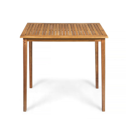 Outdoor Minimalist Acacia Wood Rectangle Bar Table - Teak Finish