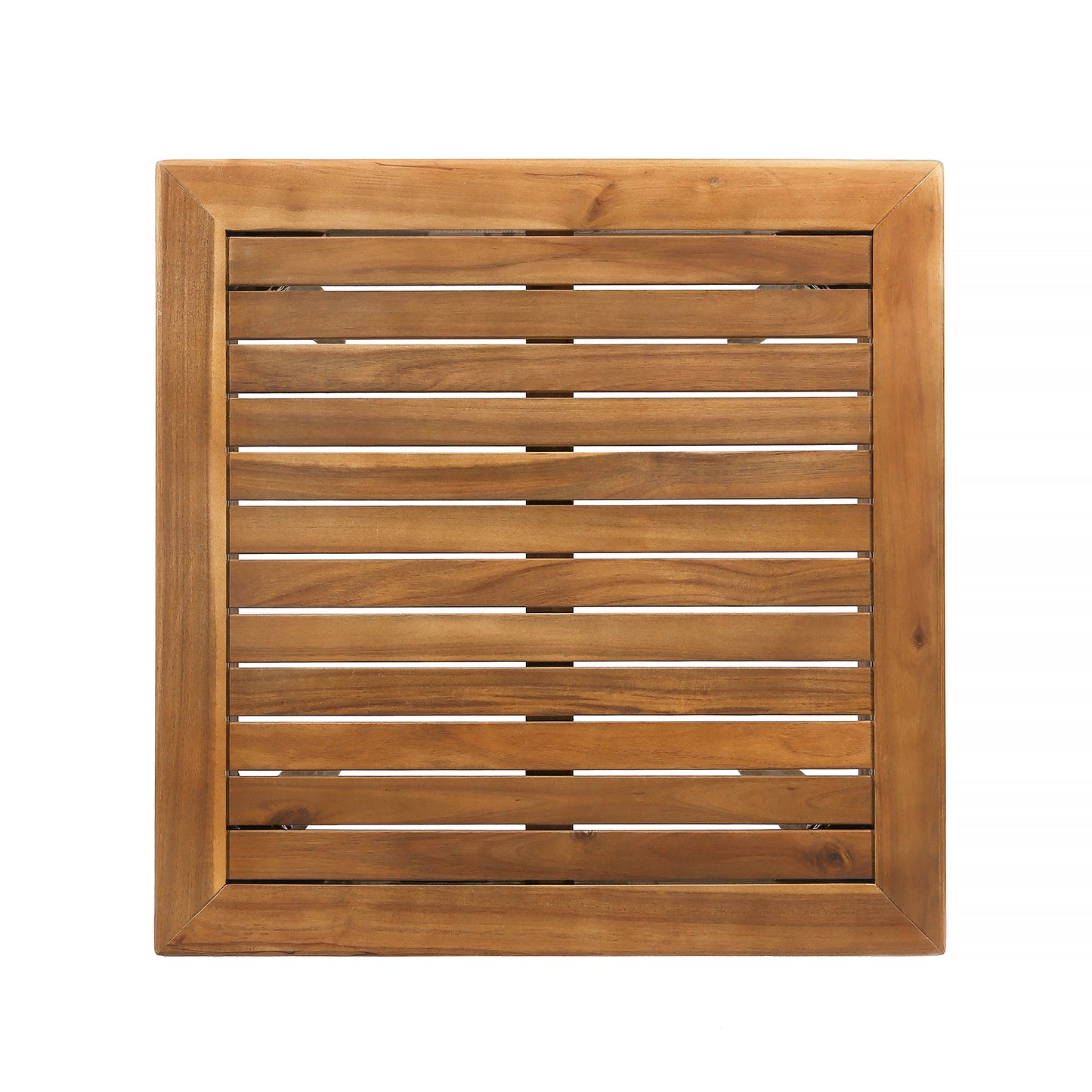 Outdoor Minimalist Acacia Wood Square Bar Table - Teak Finish