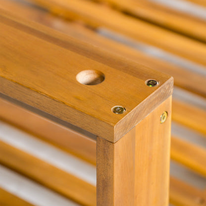 TOPMAX Patio Wooden Twin Size Porch Swing Daybed Frame, Garden Swing Bench Chair with 4 Hanging Ropes for Backyard,Outdoor,Natural