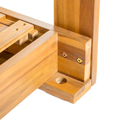 TOPMAX Patio Wooden Twin Size Porch Swing Daybed Frame, Garden Swing Bench Chair with 4 Hanging Ropes for Backyard,Outdoor,Natural